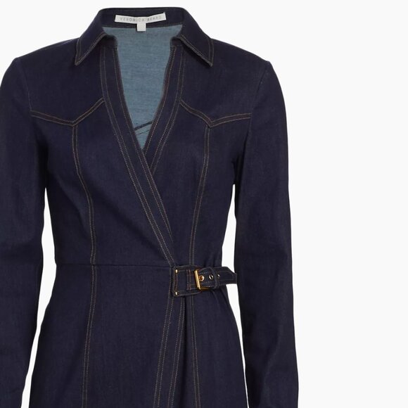 Veronica Beard, Arlington Denim Wrap Dress - Picture 7 of 9